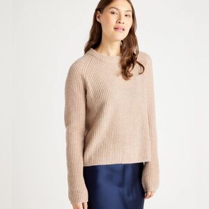 Quince Mongolian Cashmere Fisherman Crewneck Sweater